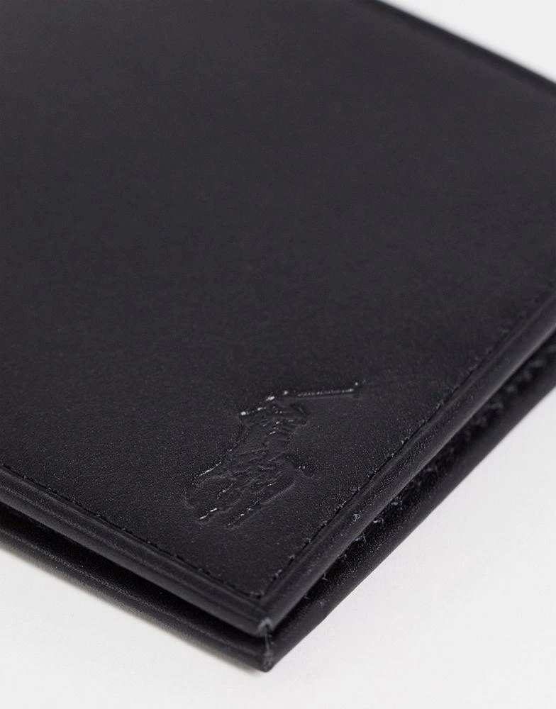 商品Ralph Lauren|Polo Ralph Lauren classic leather billfold wallet in black Exclusive at ASOS,价格¥655,第3张图片详细描述
