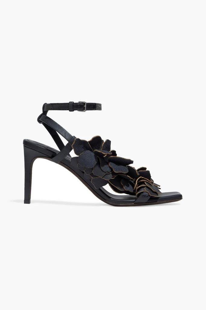 商品Brunello Cucinelli|Floral-appliquéd leather sandals,价格¥4724,第1张图片