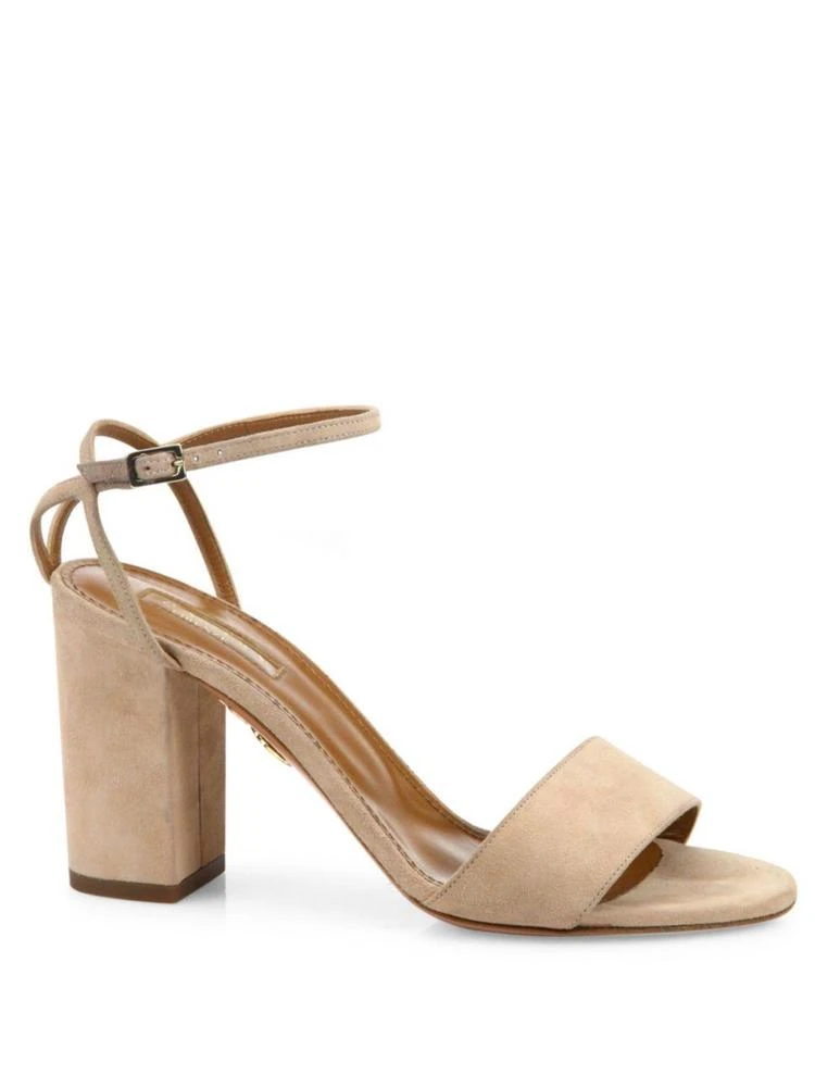 商品Aquazzura|Tahiti Suede Ankle-Strap Block Heel Sandals,价格¥2083,第5张图片详细描述