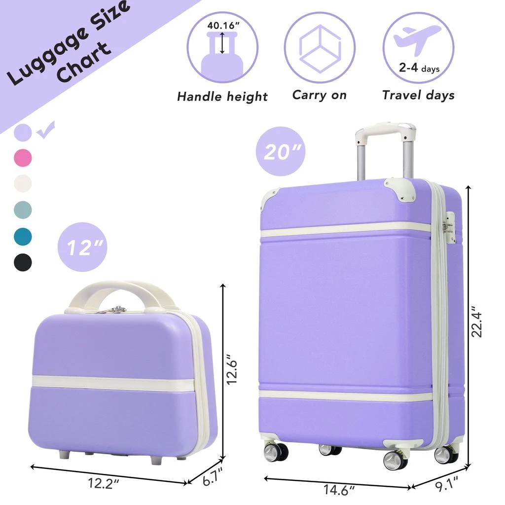 商品Streamdale Furniture|Streamdale 20 IN Hardside Luggage with Cosmetic Case,价格¥1035,第2张图片详细描述