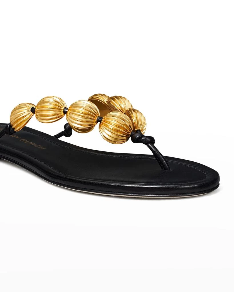 商品Tory Burch|Capri Beaded Leather Thong Sandals,价格¥904,第3张图片详细描述