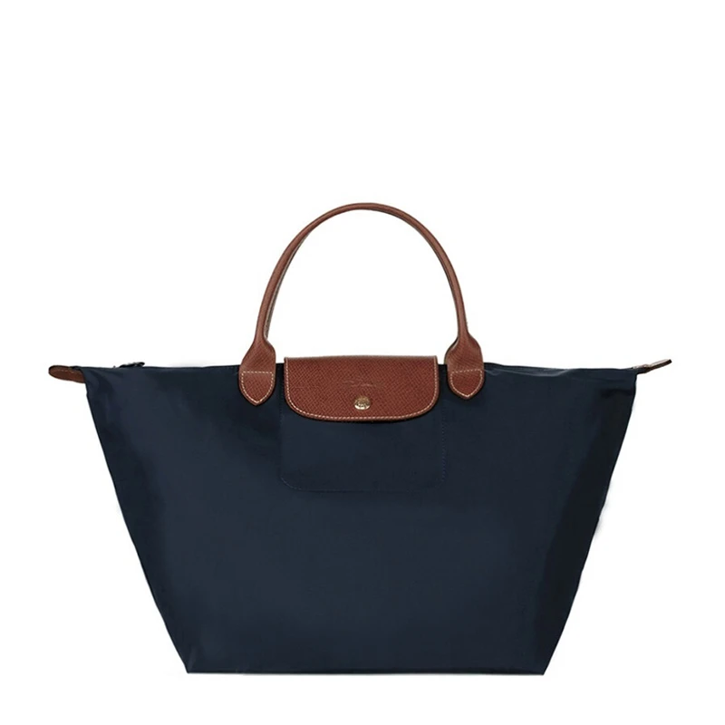 商品Longchamp|Longchamp 珑骧 海军蓝织物LePliage女士中号手提包 1623089556,价格¥584,第1张图片