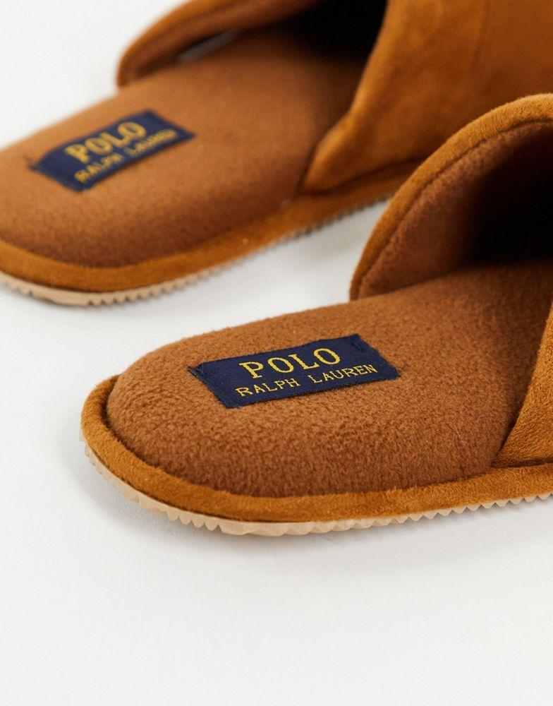 商品Ralph Lauren|Polo Ralph Lauren sunday scuff II slip on slippers in tan,价格¥225,第6张图片详细描述