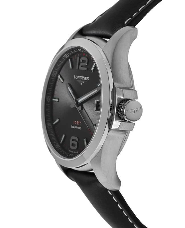 商品Longines|Longines Conquest V.H.P. 41mm Black Dial Black Leather Strap Men's Watch L3.716.4.56.2,价格¥6378,第3张图片详细描述