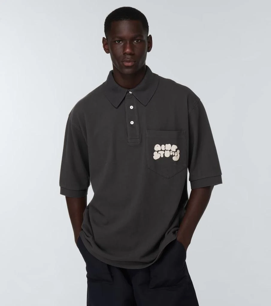 商品Acne Studios|Embroidered cotton piqué polo shirt,价格¥1765,第3张图片详细描述