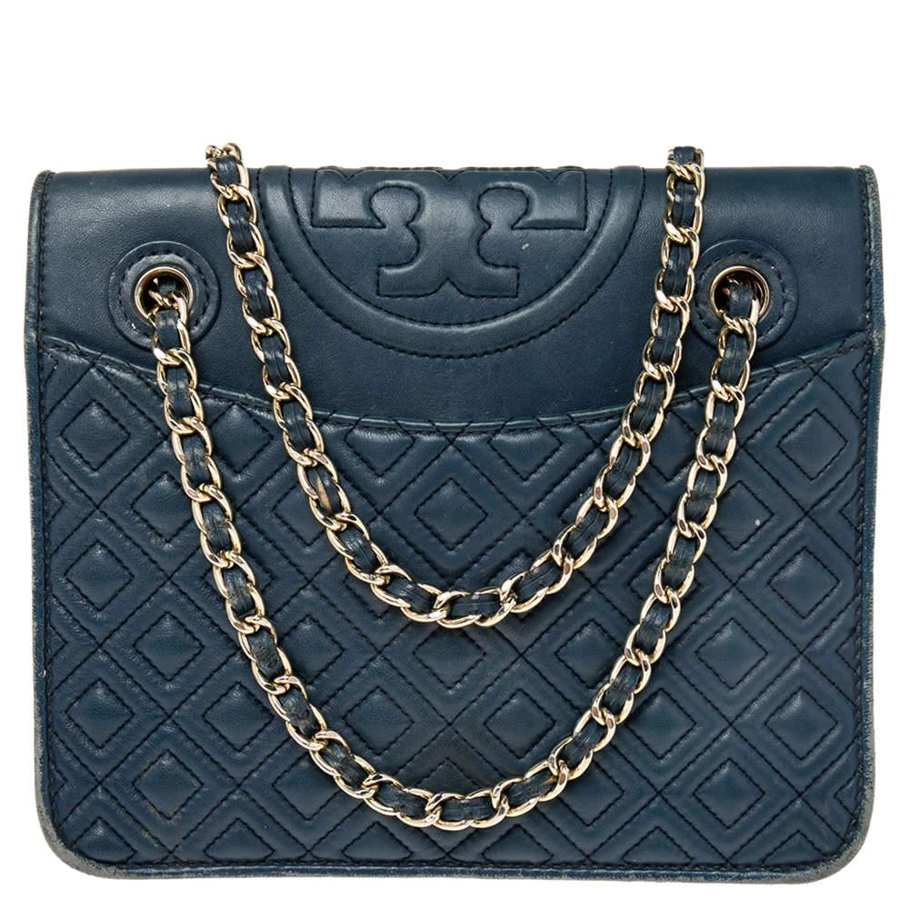 商品[二手商品] Tory Burch|Tory Burch Blue Leather Medium Fleming Shoulder Bag,价格¥1120,第1张图片