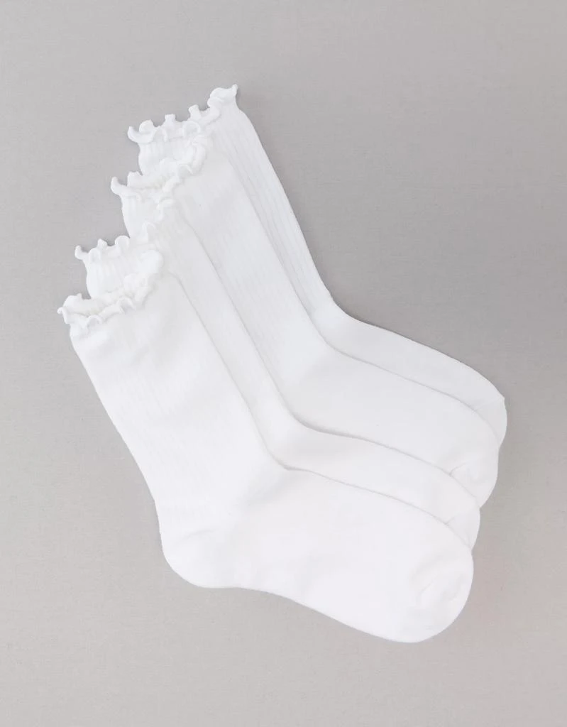 商品AE|AE Ruffled Crew Sock 2-Pack,价格¥97,第2张图片详细描述