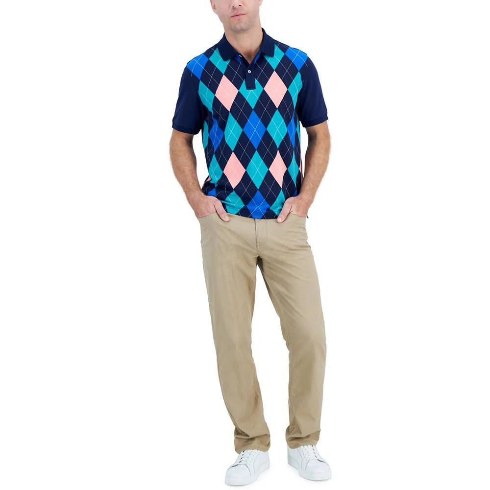 商品Club Room|Men's Short-Sleeve Argyle Polo, Created for Macy's,价格¥129,第1张图片