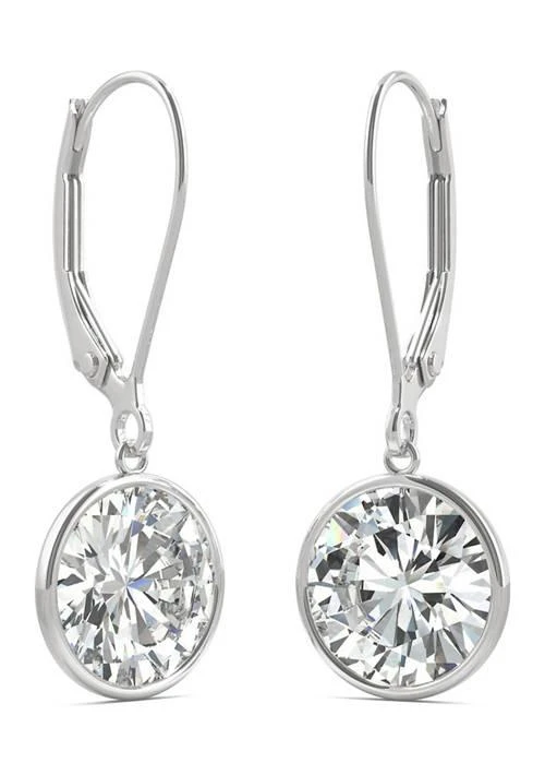 商品Charles & Colvard|Colvard 3 3 4 Ct. T.w. Lab Created Moissanite Leverback Earrings In 14K White Gold,价格¥9419,第4张图片详细描述