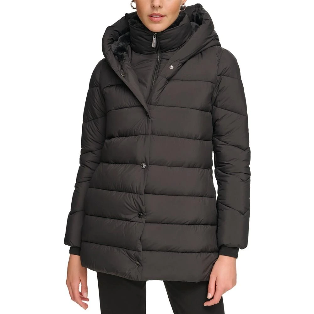 商品Calvin Klein|Women's Bibbed Hooded Puffer Coat, Created for Macy's,价格¥942,第1张图片