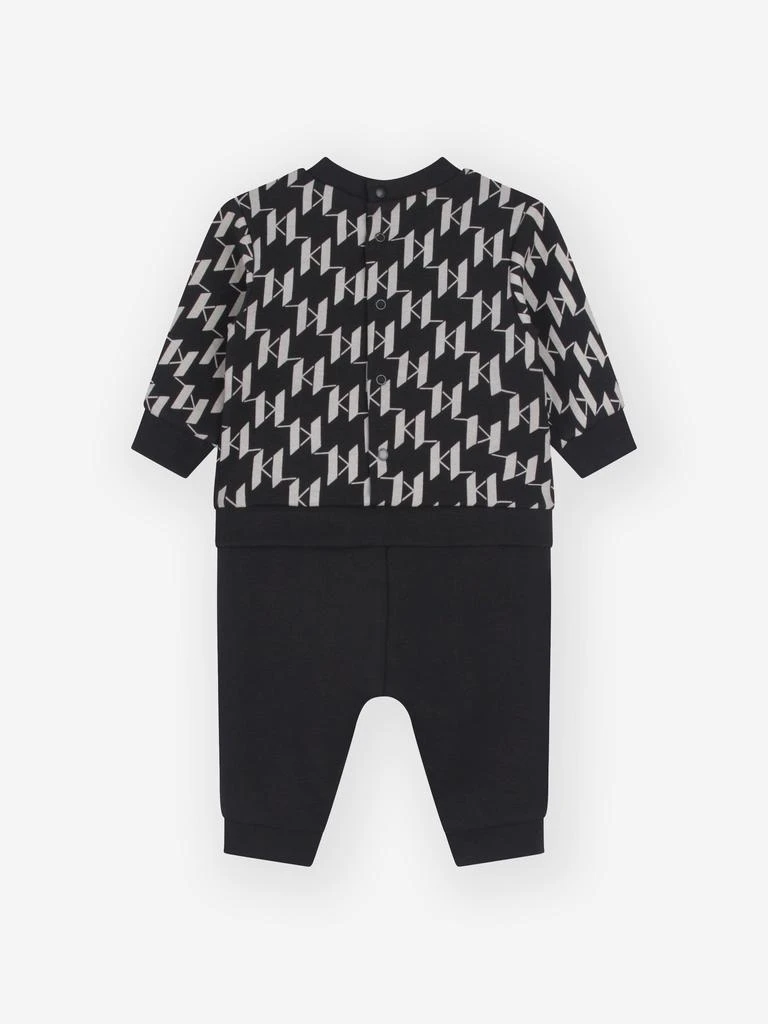 商品Karl Lagerfeld Paris|Karl Lagerfeld Baby Boys Logo Print Romper in Black,价格¥475,第2张图片详细描述