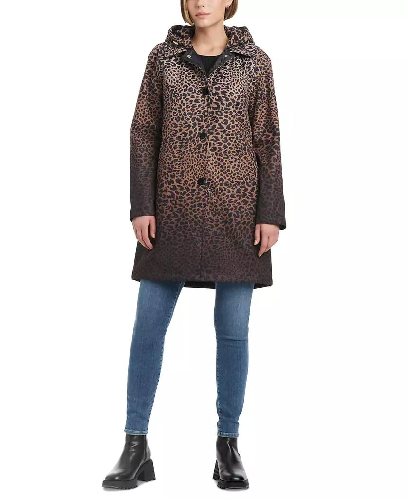 商品Kate Spade|Women's Hooded Leopard-Print A-Line Raincoat,价格¥919,第1张图片