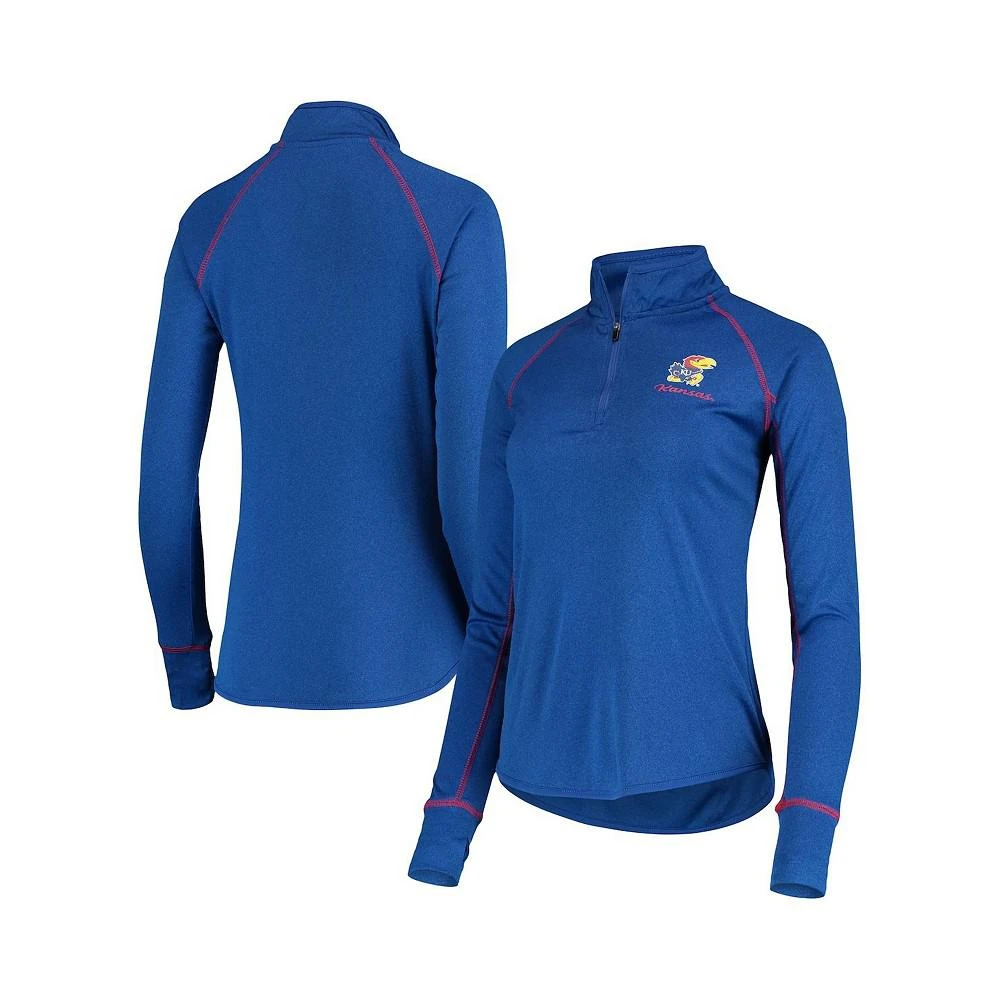 商品Colosseum|Women's Royal Kansas Jayhawks Stingray Raglan Quarter-Zip Top,价格¥309,第1张图片