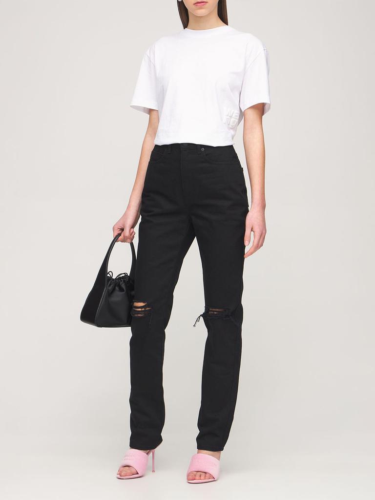 商品Alexander Wang|High Waist Distressed Denim Jeans,价格¥1182,第1张图片