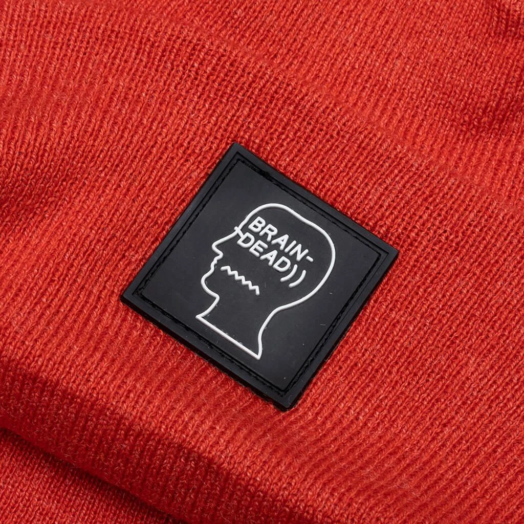 商品Brain Dead|Brain Dead Logo Head Wool Beanie - Terracotta,价格¥206,第3张图片详细描述