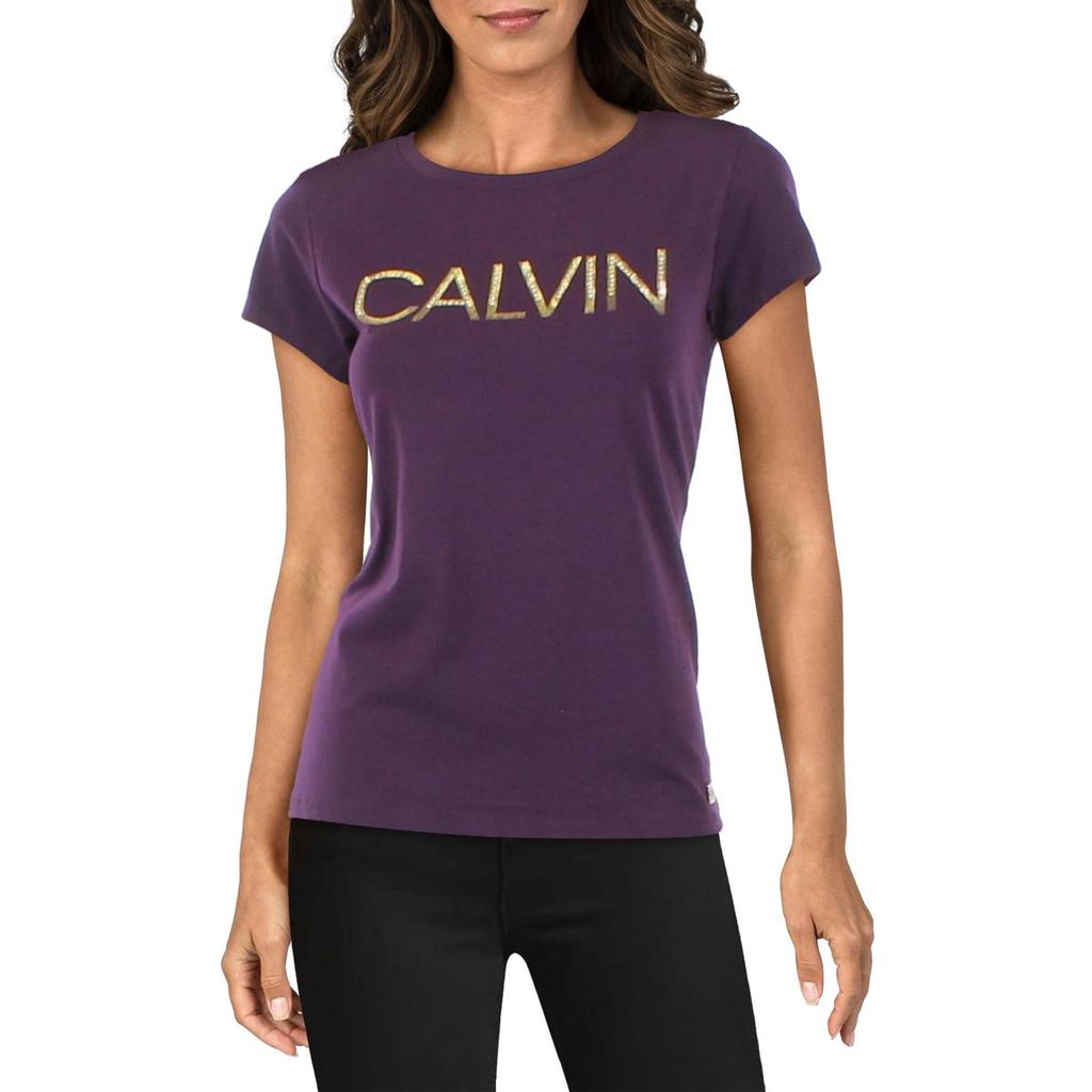 Calvin Klein Womens Embellished Crewneck Pullover Top商品第1张图片规格展示