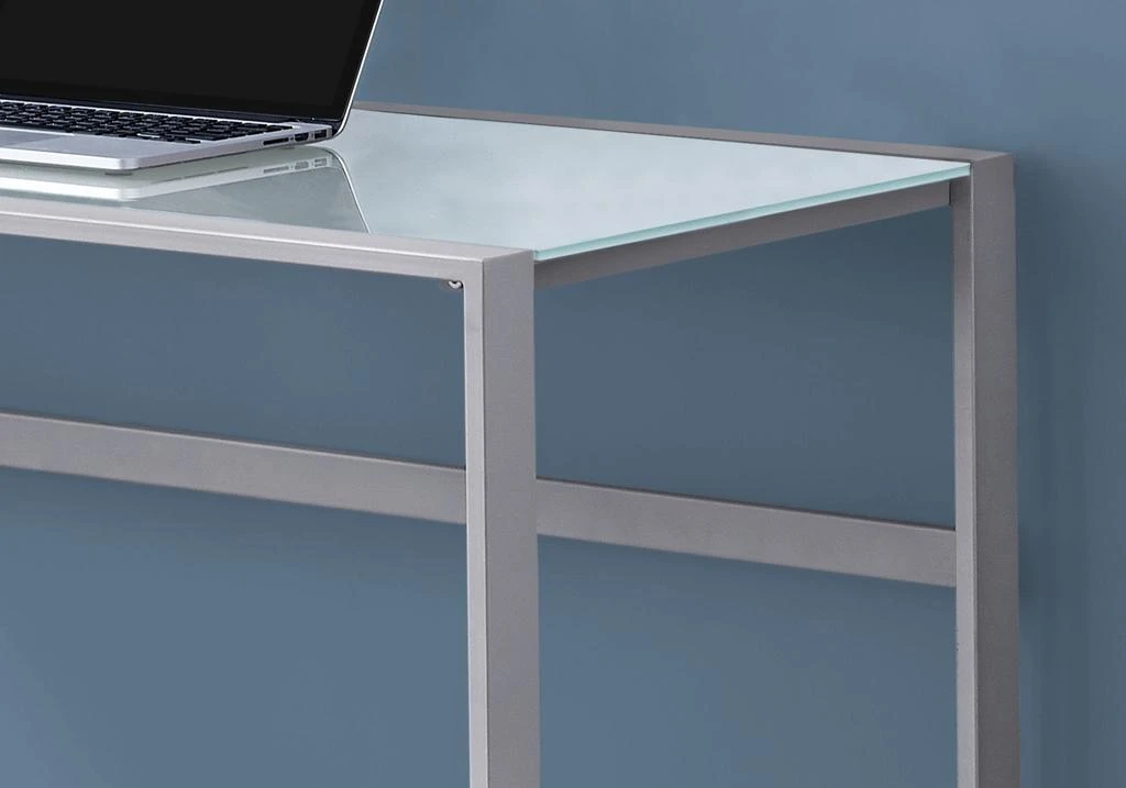 商品Homezia|22" Silver Glass Computer Desk,价格¥3669,第4张图片详细描述