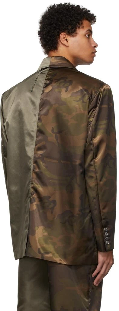 商品Feng Chen Wang|Khaki & Brown Camouflage Paneled Blazer,价格¥2431,第3张图片详细描述