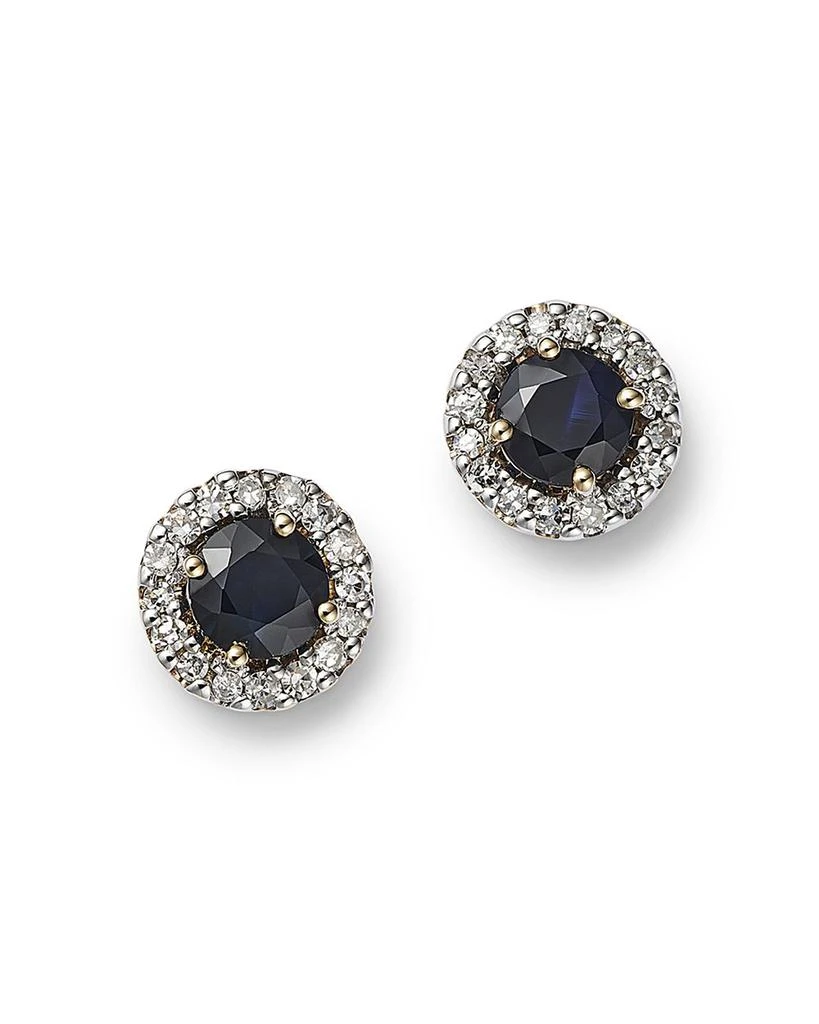 商品Moon & Meadow|14K Yellow Gold Sapphire & Diamond Stud Earrings,价格¥2332,第1张图片