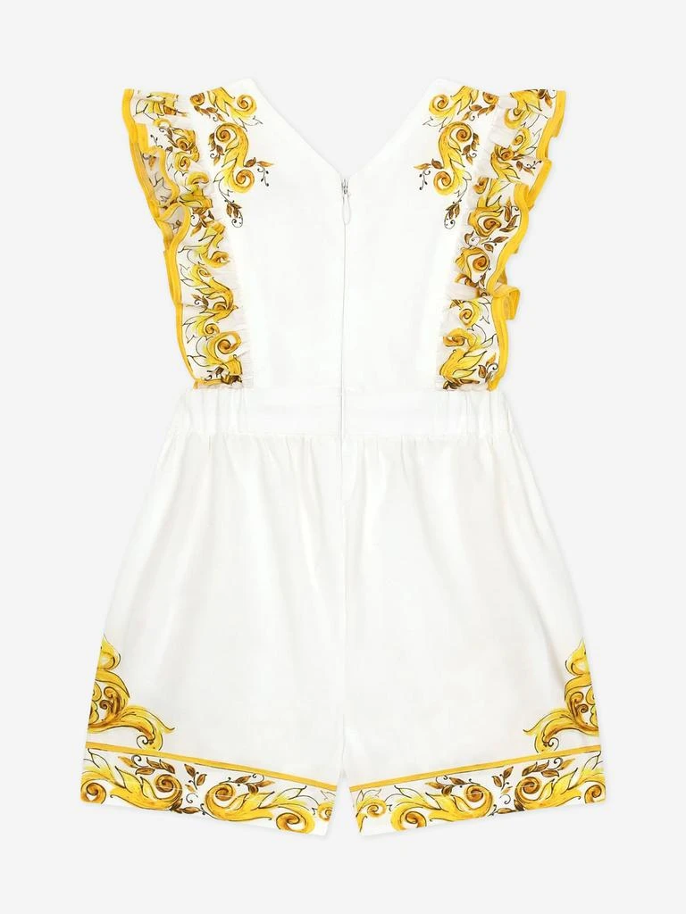 商品Dolce & Gabbana|Dolce & Gabbana Baby Girls Maiolica Romper in Yellow,价格¥3636,第2张图片详细描述