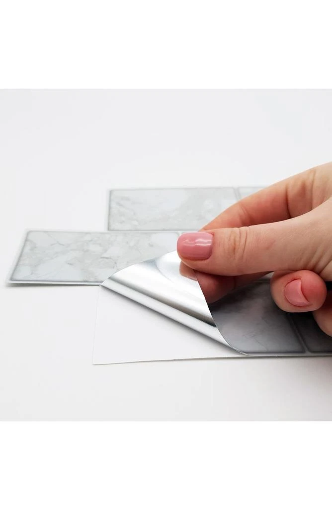 商品WALPLUS|White Marble Metro Flat Tile Sticker,价格¥237,第4张图片详细描述