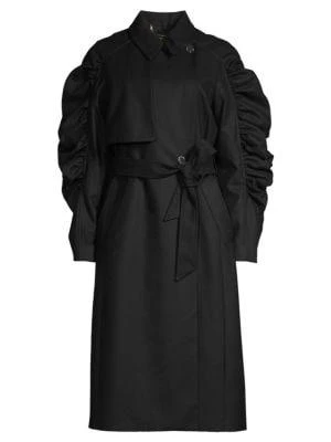 商品Ted Baker London|Ruched-Sleeve Wool-Blend Coat,价格¥789,第3张图片详细描述