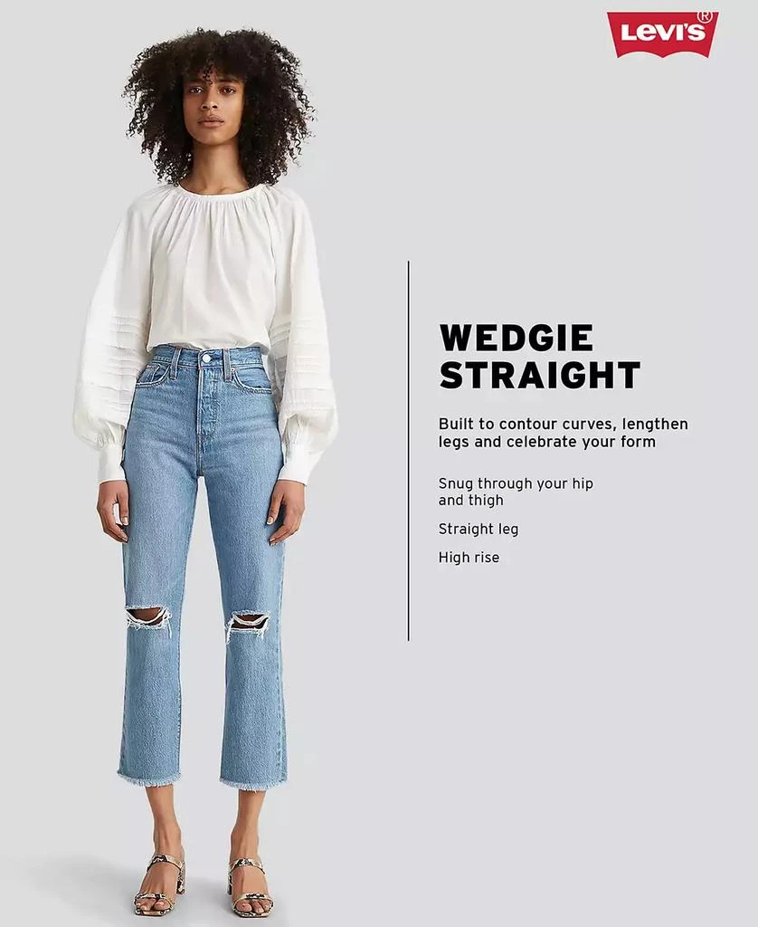商品Levi's|Women's Wedgie Straight-Leg High Rise Cropped Jeans,价格¥424,第4张图片详细描述