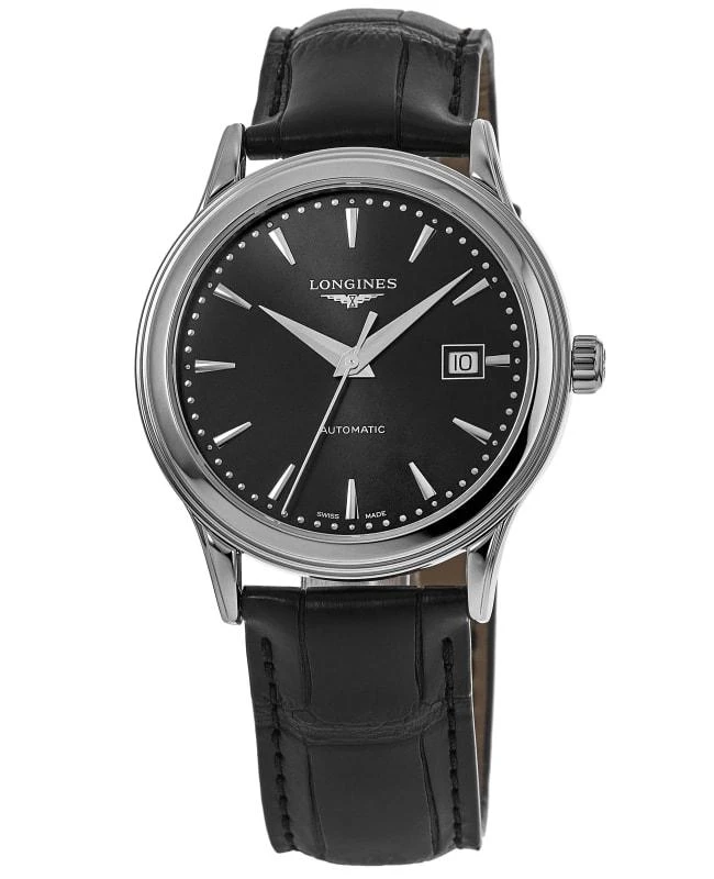 商品Longines|Longines Flagship Automatic Black Dial Leather Strap Men's Watch L4.984.4.59.2,价格¥11042,第1张图片