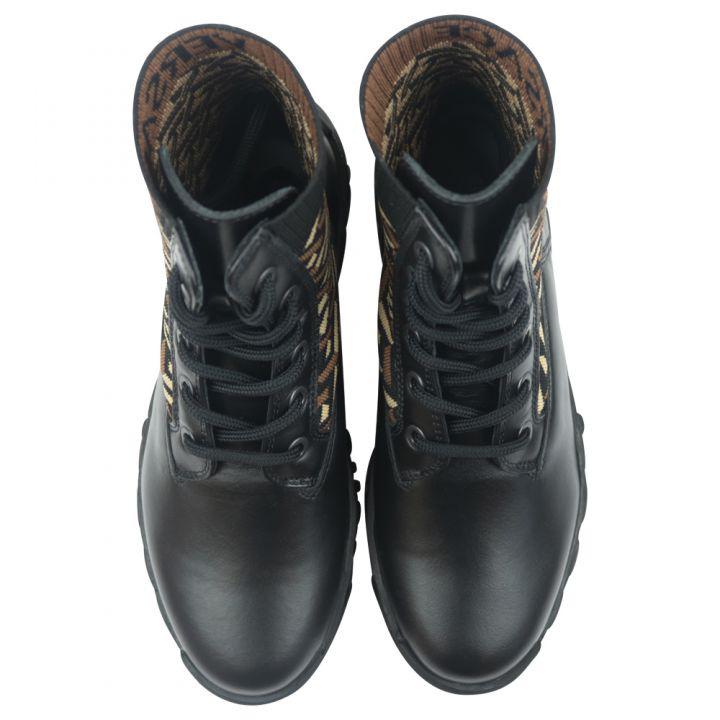 Black La Greca Pattern Boots商品第4张图片规格展示