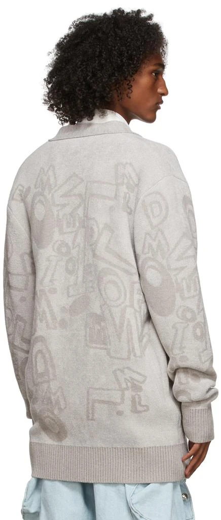 商品We11done|Grey Logo Graffiti Allover Cardigan,价格¥2703,第3张图片详细描述