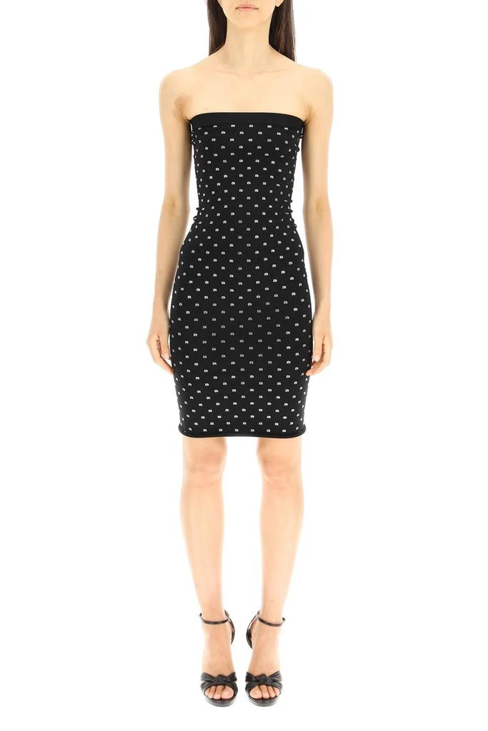 商品Alexander Wang|Alexander wang rhinestone logo motif mini dress,价格¥4187,第2张图片详细描述