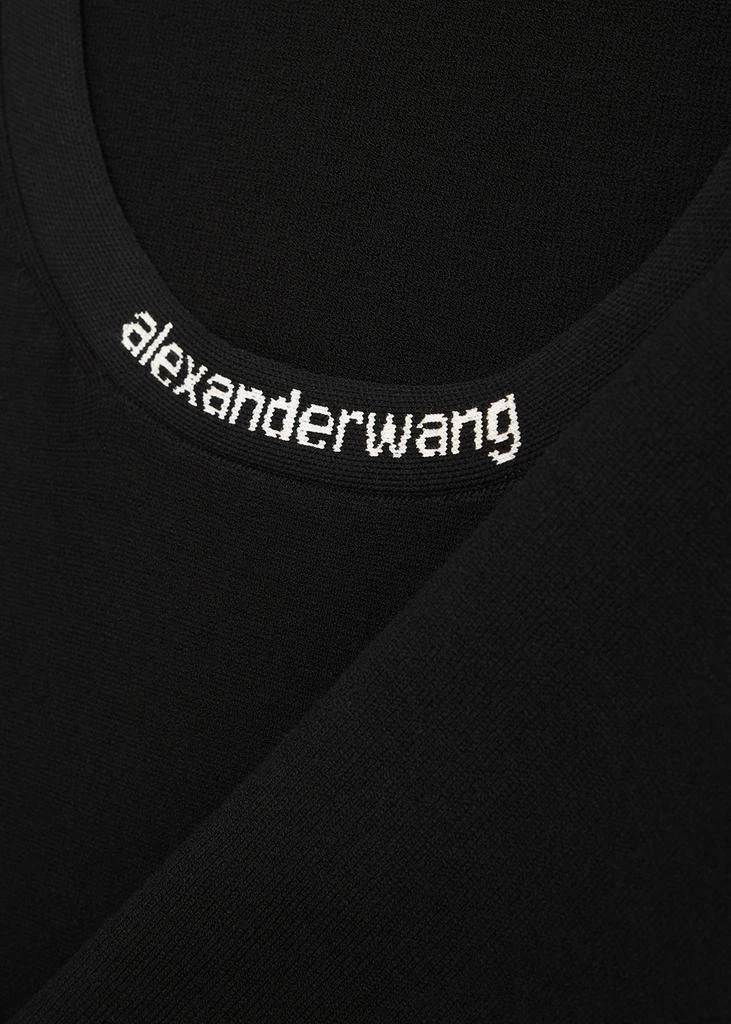 商品Alexander Wang|Black logo stretch-knit mini dress,价格¥2472,第5张图片详细描述