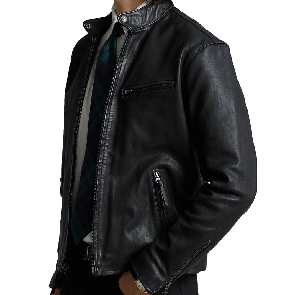 商品Ralph Lauren|Men's Café Racer Leather Jacket,价格¥5244,第5张图片详细描述