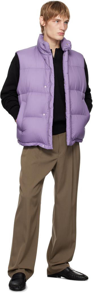 AURALEE Purple Super Light Nylon Ripstop Down Vest JP-5-L AURALEE Purple Super Light Nylon Ripstop Down Vest JP-5-L