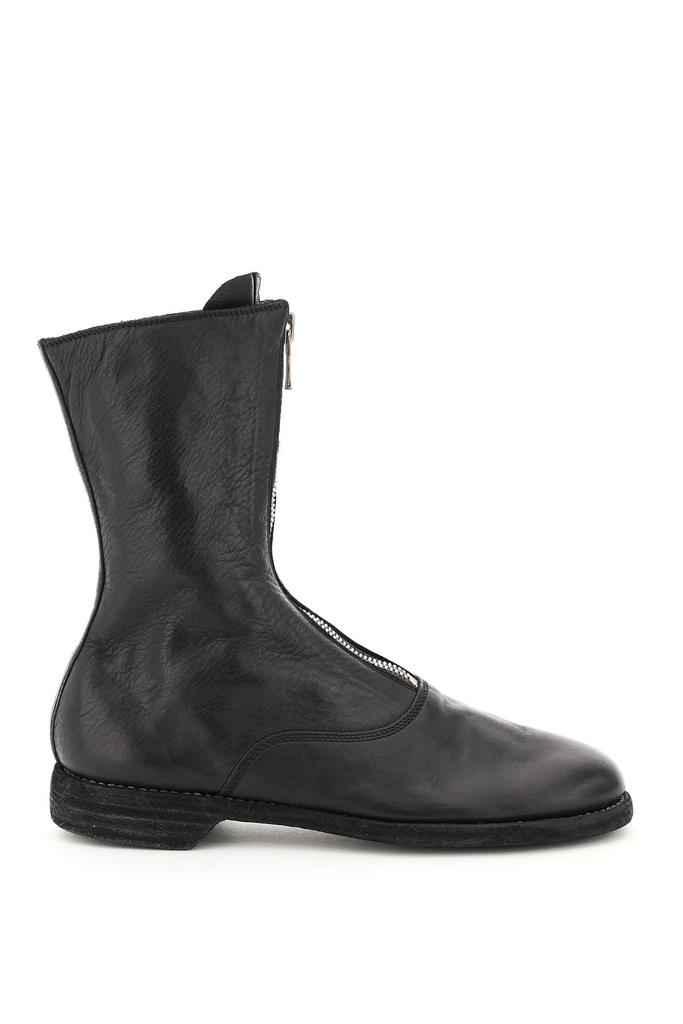 FRONT ZIP LEATHER ANKLE BOOTS商品第1张图片规格展示