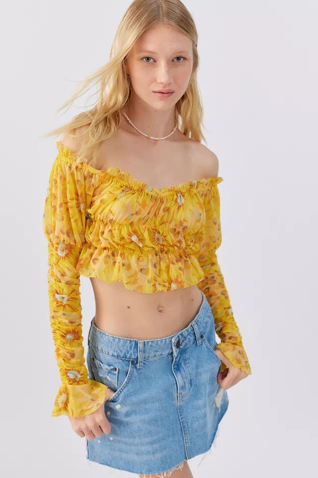 商品Urban Outfitters|UO Isla Sheer Off-The-Shoulder Blouse,价格¥74,第6张图片详细描述