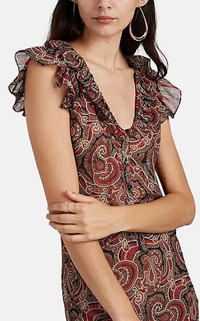 商品Nili Lotan|Georgia Paisley Silk Maxi Dress,价格¥2470,第4张图片详细描述