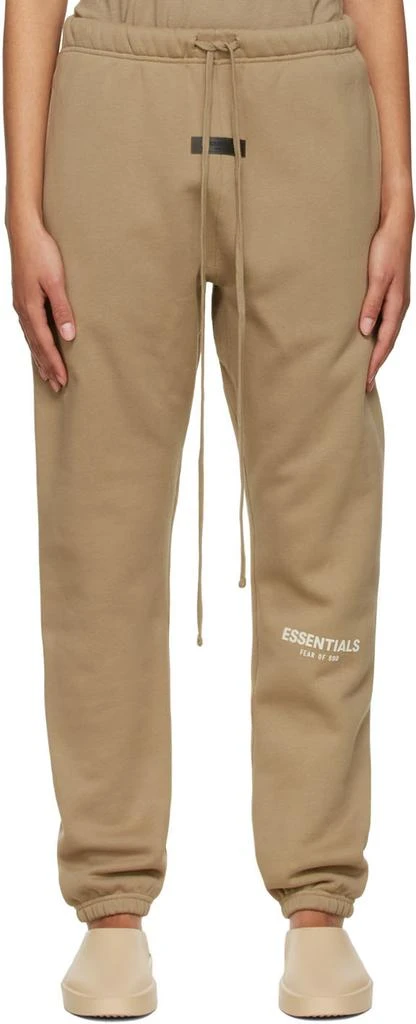 商品Essentials|Tan Cotton Lounge Pants,价格¥462,第1张图片