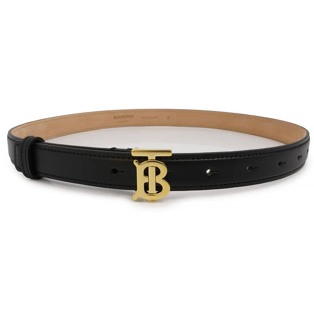商品Burberry|Ladies Black / Light Gold Monogram Buckled Belt,价格¥2370,第1张图片