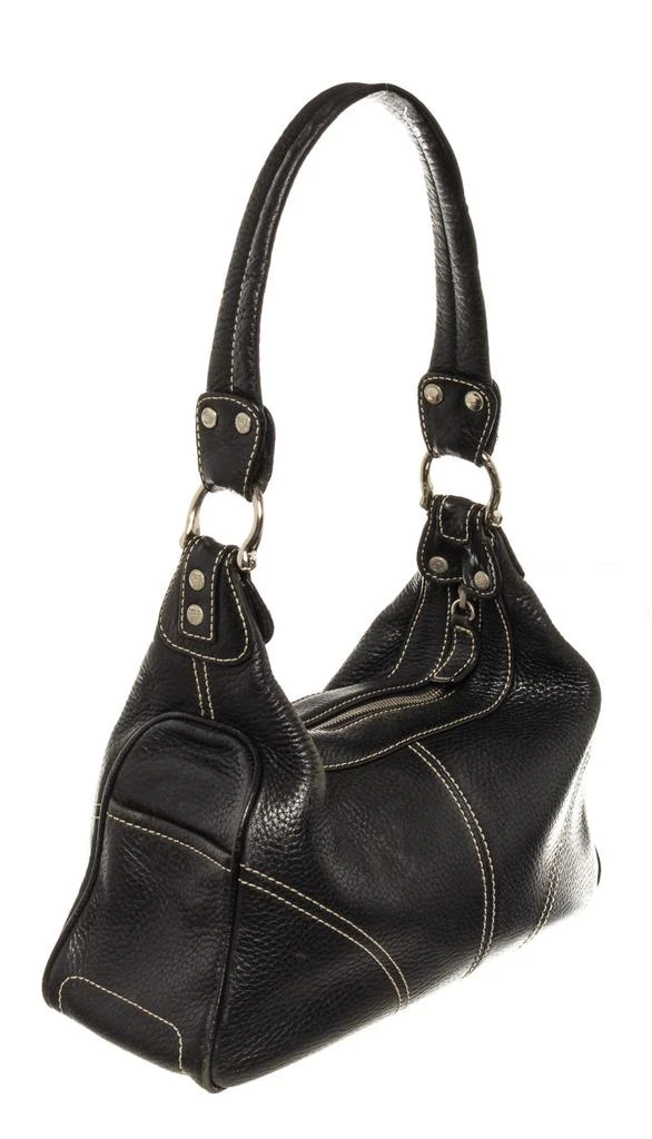 商品[二手商品] MCM|MCM Black Leather Contrast Stitch Hobo Bag,价格¥3913,第3张图片详细描述