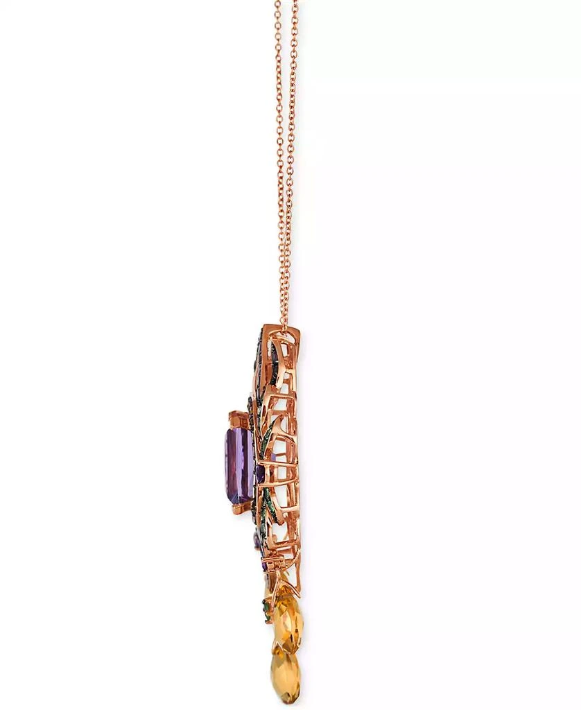 商品Le Vian|Multi-Gemstone Artistic Cluster 18" Pendant Necklace (13-3/4 ct. t.w.) in 14k Rose Gold,价格¥19760,第2张图片详细描述