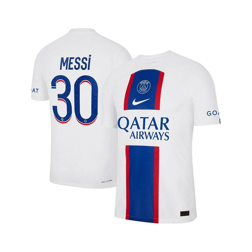 商品NIKE|Men's Lionel Messi White Paris Saint-Germain 2022/23 Third Vapor Match Authentic Player Jersey,价格¥1537,第1张图片
