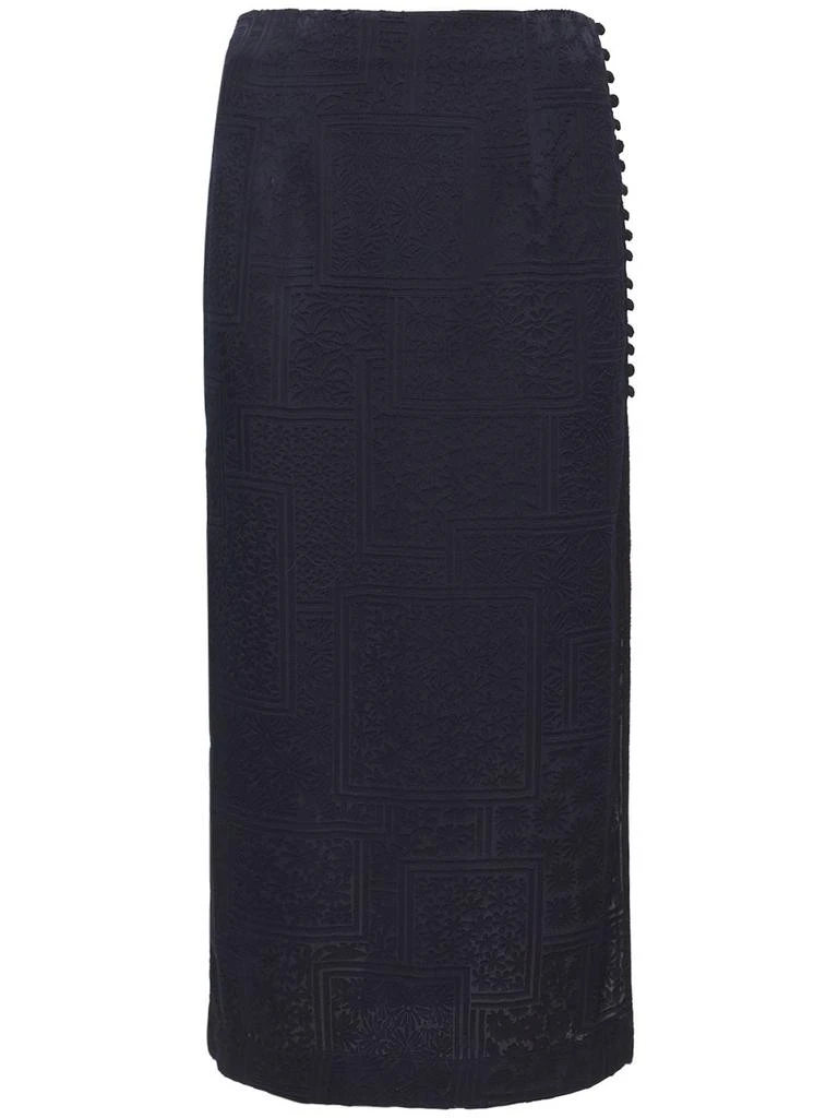 商品ROTATE Birger Christensen|Caitlin Viscose Blend Satin Midi Skirt,价格¥365,第1张图片