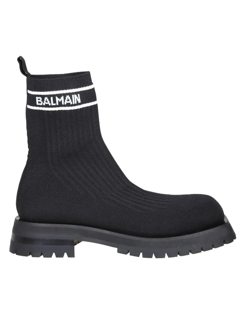 商品Balmain|Balmain Army Ankle Boots In Black Stretch Knit,价格¥3640,第1张图片