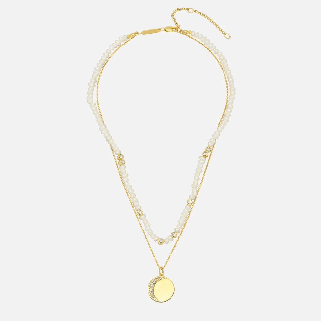 商品ESTELLA BARTLETT|Estella Bartlett Moonz Glass Pearl Gold-Tone Double Chain Necklace,价格¥317,第3张图片详细描述