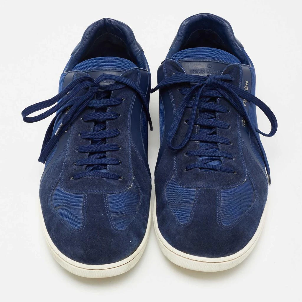 商品[二手商品] Louis Vuitton|Louis Vuitton Blue Suede And Canvas Trainers Low Top Sneakers Size 44,价格¥1251,第3张图片详细描述