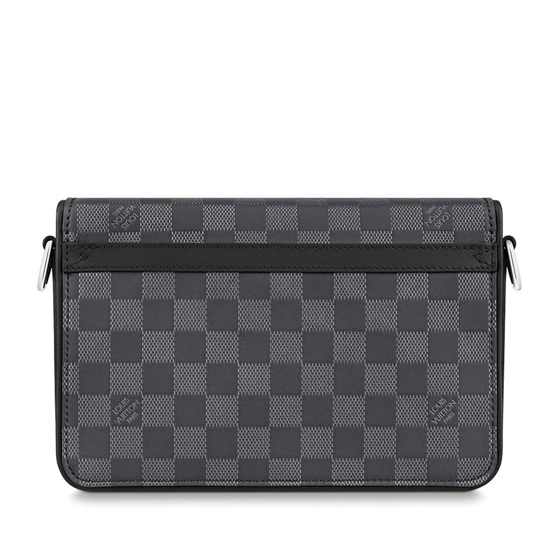 预售10天 Louis Vuitton/路易威登 经典款STUDIO系列 男士黑色系棋盘格牛皮革银扣配可拆卸肩带单肩斜挎邮差包N50007 商品