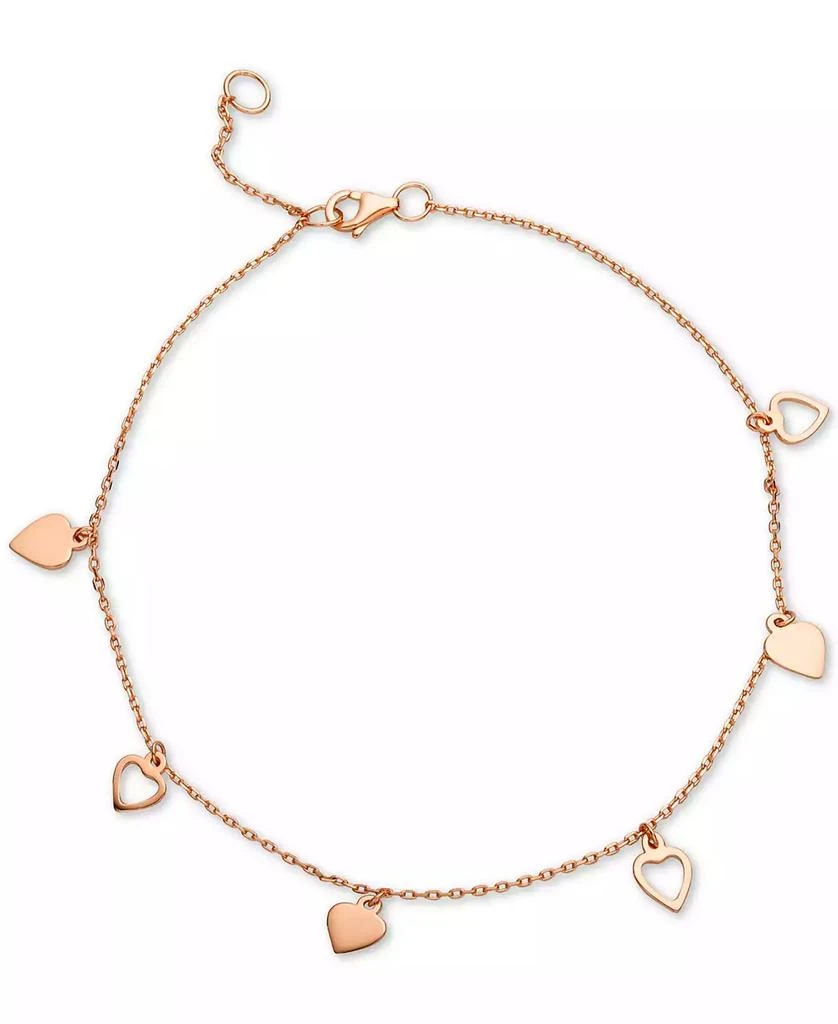 商品Giani Bernini|Heart Charm Ankle Bracelet in 18k Rose Gold-Plated Sterling Silver, Created for Macy's,价格¥112,第1张图片