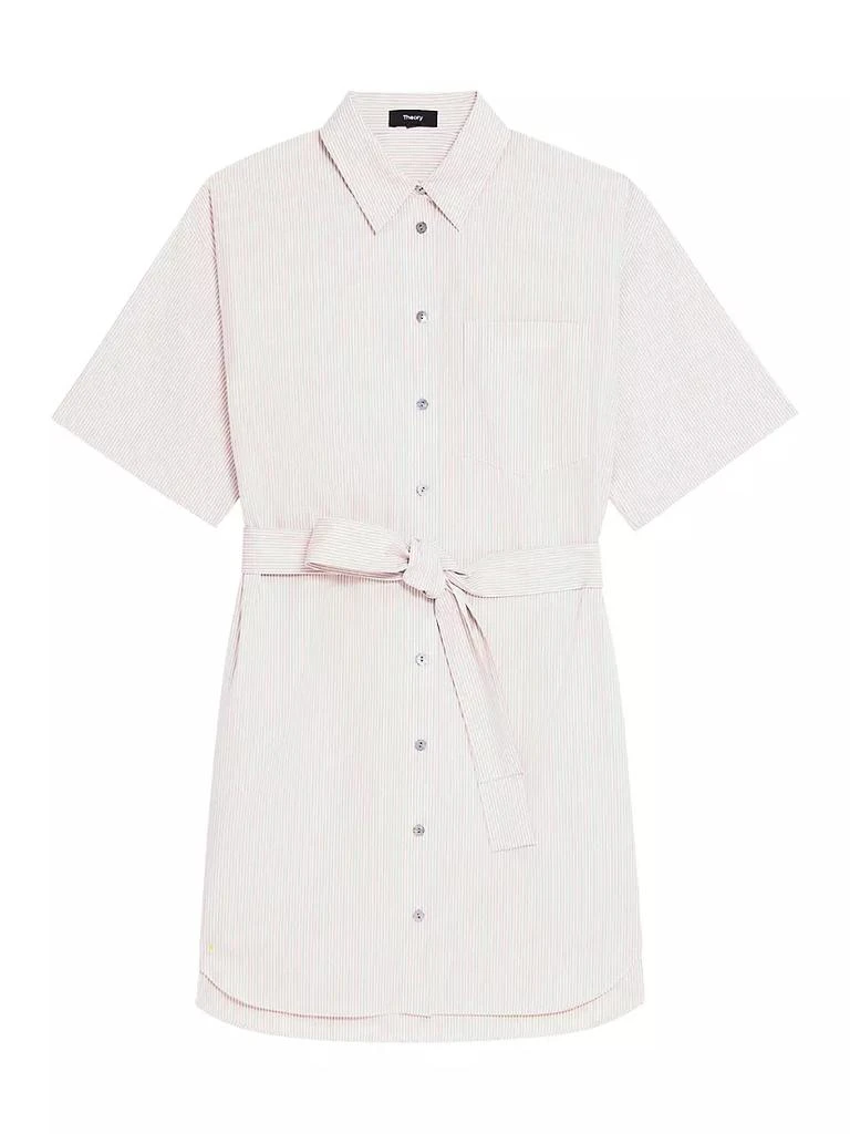 商品Theory|Short-Sleeve Striped Shirtdress,价格¥736,第1张图片