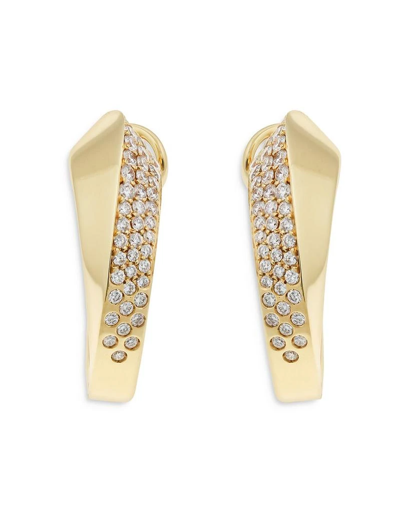 商品Crivelli|18K Yellow Gold Like Diamond Pavé Curved Hoop Earrings - Exclusive, Italy Campaign,价格¥58989,第1张图片